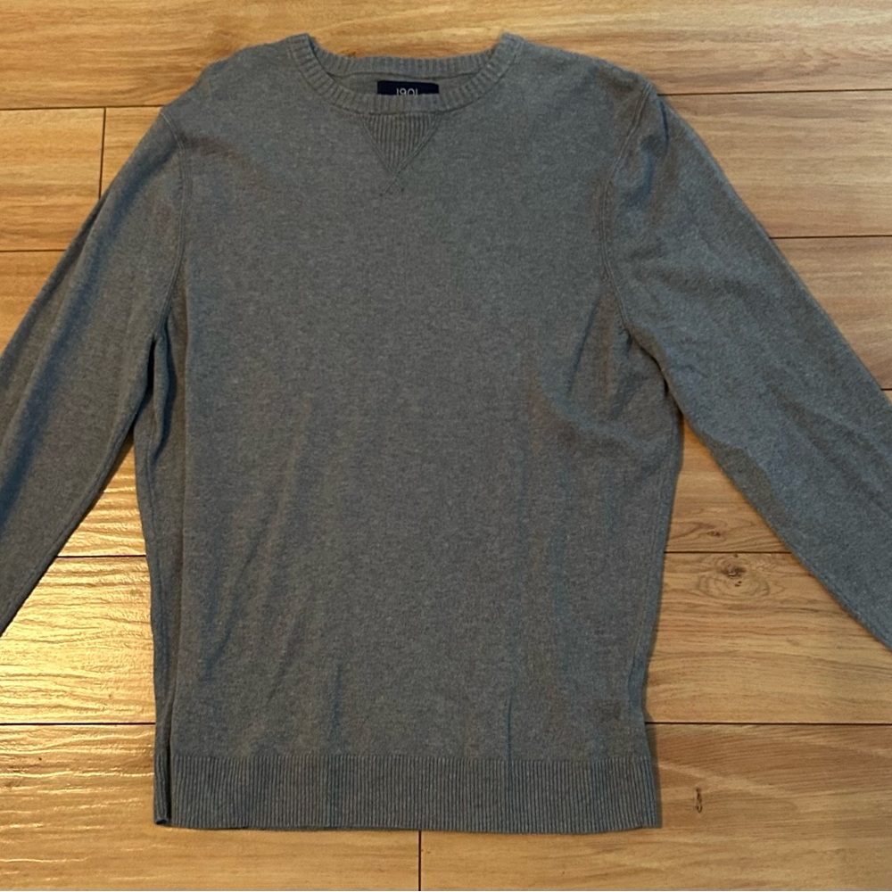 1901 Heather Gray Cotton Cashmere Blend Sweater